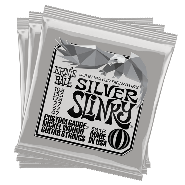 Ernie Ball P03818 JOHN MAYER SILVER SLINKY SIGNATURE ELECTRIC GUITAR STRINGS 3-PACK
