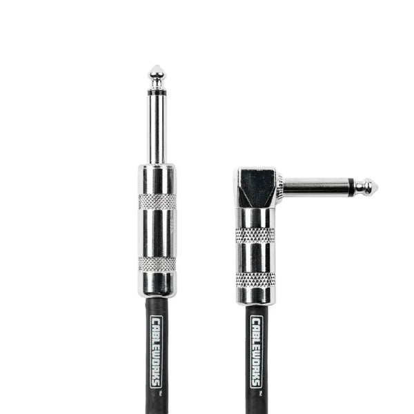Gator GCWB-INS-20RABRY Backline Series 20 Foot Straight to Right Angle Braided Instrument Cable - Brown & Yellow