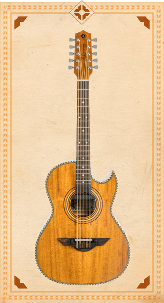 H. Jimenez LBQ1ENM Palomazo Bajo Quinto - Natural Mahogany