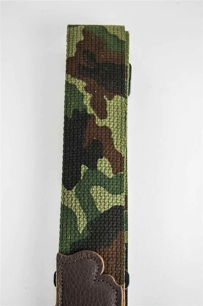 Franklin Strap 1-CF-CH 2" Camouflage Cotton Chocolate Ends Guitar Strap