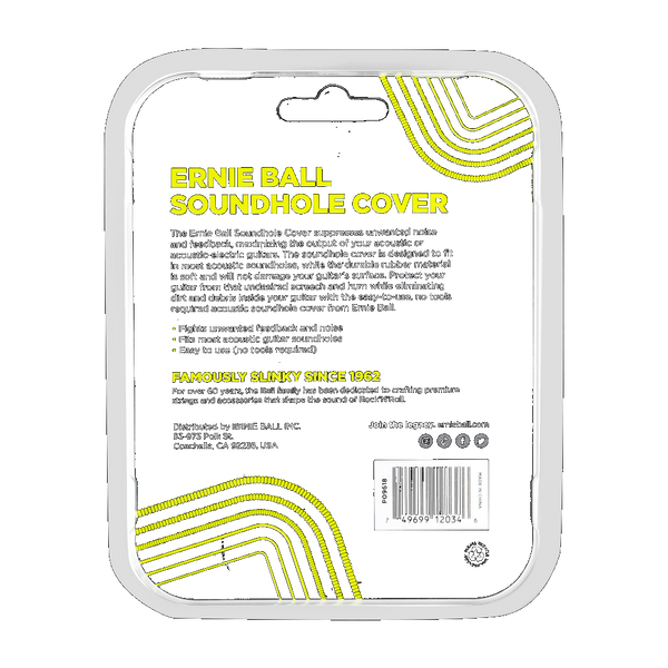 Ernie Ball P09618 ACOUSTIC SOUNDHOLE COVER - Black