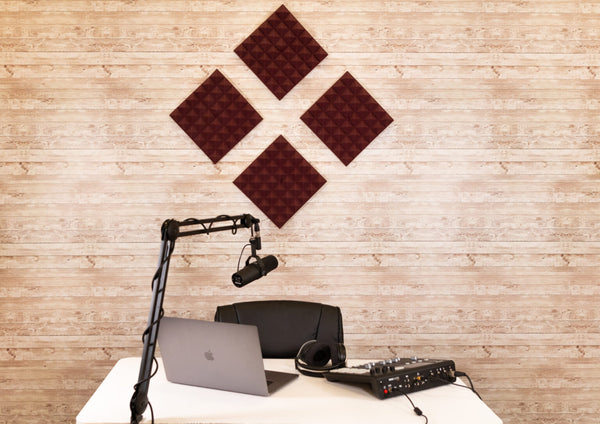 Gator GFW-ACPNL1212PBDY-8PK8 Pack of Burgundy 12x12" Acoustic Pyramid Pane