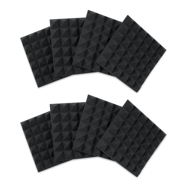 Gator GFW-ACPNL1212PCHA-8PK 8 Pack of Charcoal 12x12" Acoustic Pyramid Panel