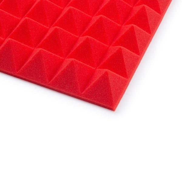 Gator 4 Pack of Red 12x12" Acoustic Pyramid Panel