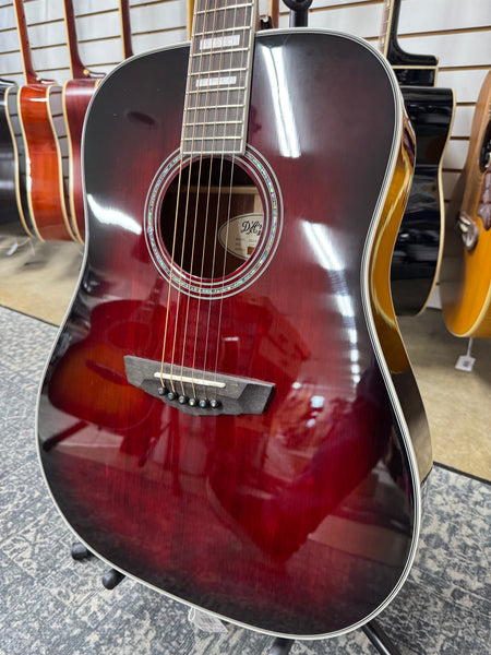 D'Angelico Premier Lexington Dreadnought - Trans Black Cherry Burst - B Stock