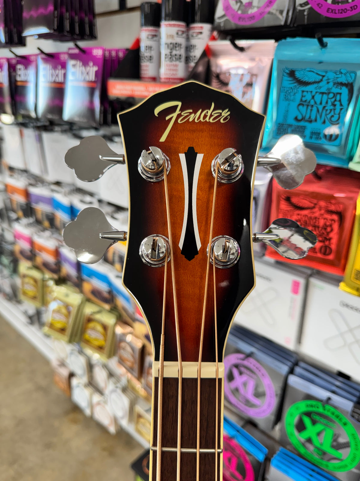 Fender FA-450CE 4-String Maple / Mahogany Acoustic Bass- 3-Tone Sunburst