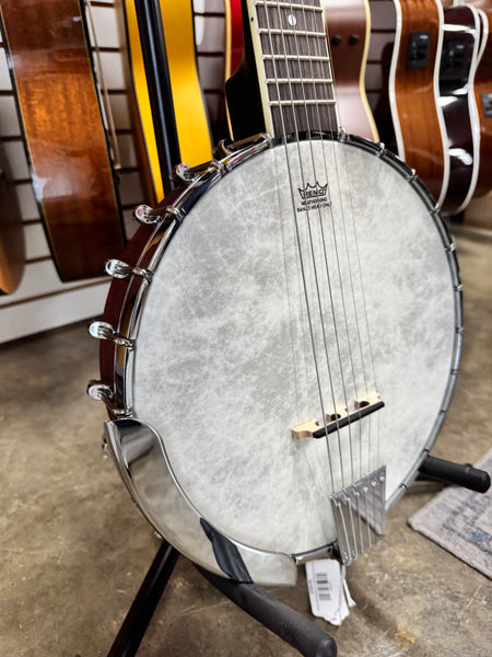 Washburn B6 Americana Series Open-Back 6-String Banjo - Natural Mahogany