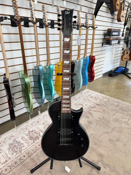 ESP LTD EC-257 7 String Electric Guitar - Black Satin
