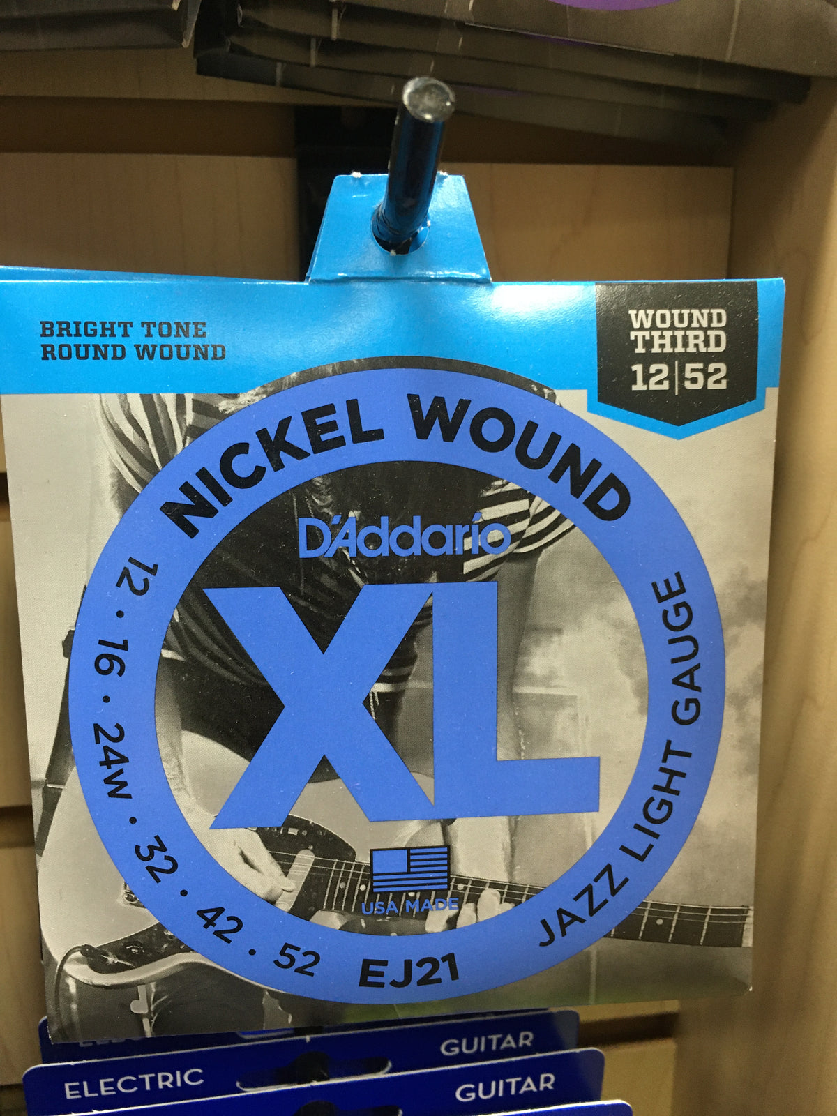 D'Addario EJ21 XL Nickel Wound Electric Guitar Strings, Jazz Light Gauge Standard