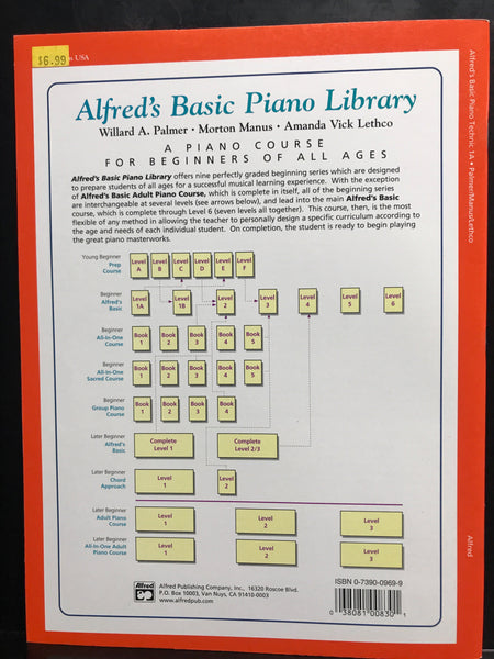 Alfred's Basic Piano Library Technic Book Level 1A