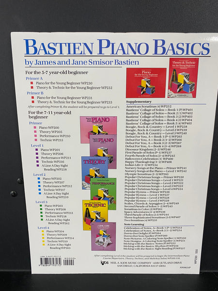 Neil A Kjos Music Company Bastien Piano Basics Piano for the Young Beginner Primer A WP230