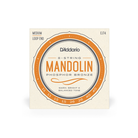 D'Addario EJ74 Mandolin String Set 11-40 Medium, Phosphor Bronze