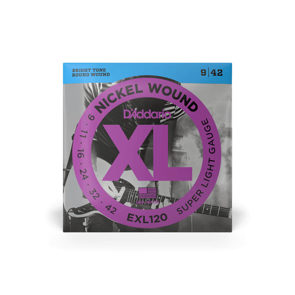 D'Addario EXL120 Nickel Wound Super Light Electric Guitar Strings, .009 - .042