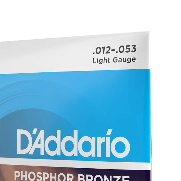D'Addario 12-53 Light, Phosphor Bronze Acoustic Guitar Strings EJ16