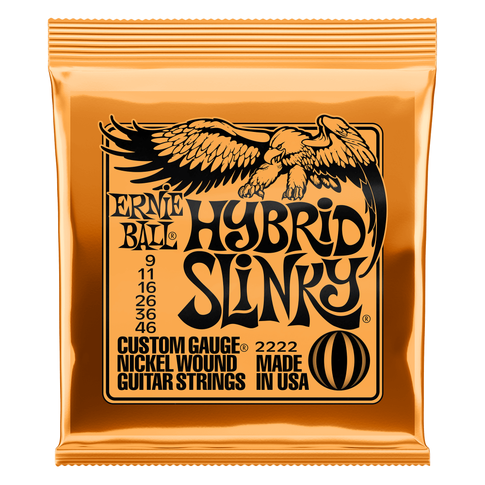 Ernie Ball 2222 Hybrid Slinky Electric Guitar Strings, .009, - .046