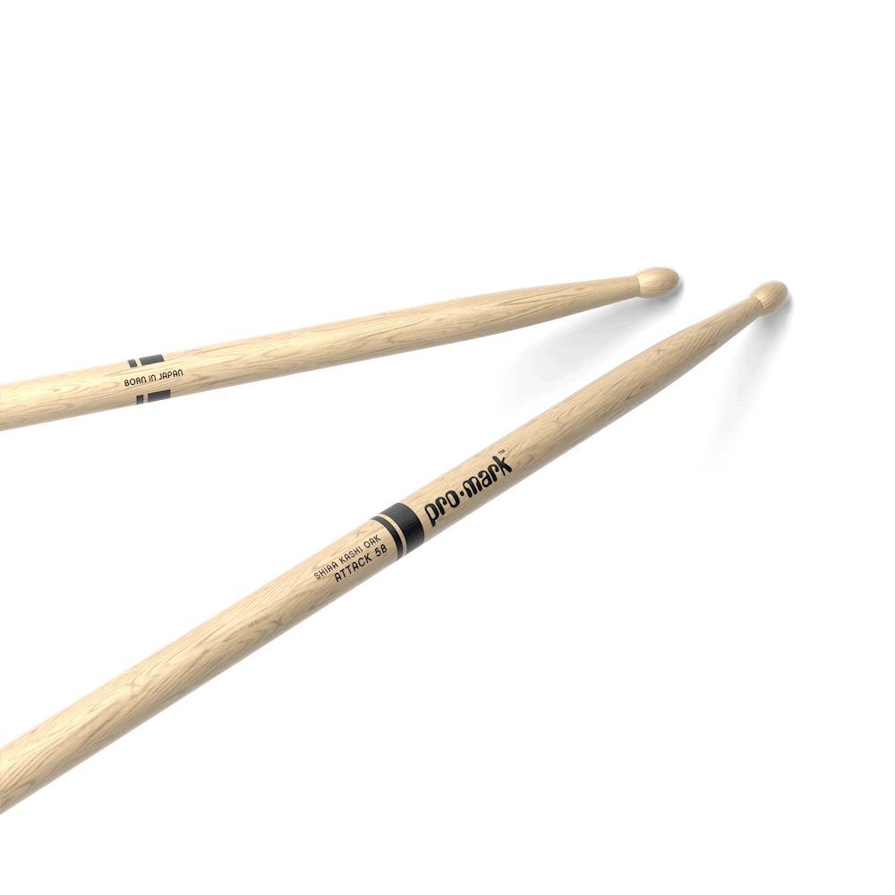 ProMark Classic Attack 5B Shira Kashi Oak Drumstick, Oval Wood Tip
