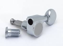 Allparts TK-7590-010 6-IN-LINE 2-PIN TUNER SET Chrome