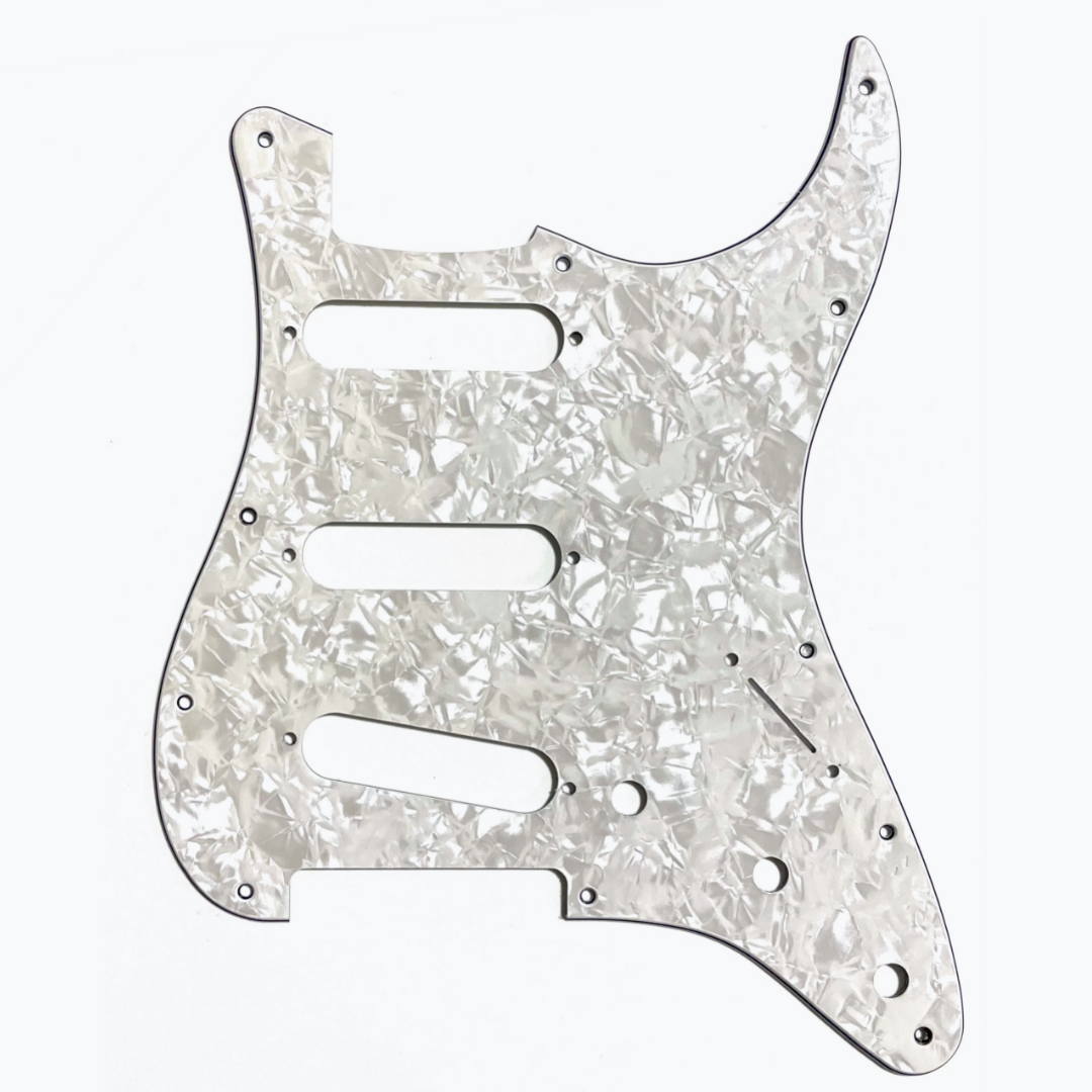 Allparts PG-0552-055 11-HOLE PICKGUARD FOR STRATOCASTER® White Pearloid