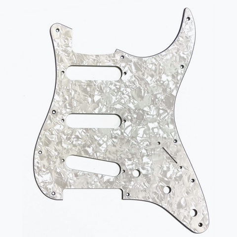 Allparts PG-0552-055 11-HOLE PICKGUARD FOR STRATOCASTER® White Pearloid