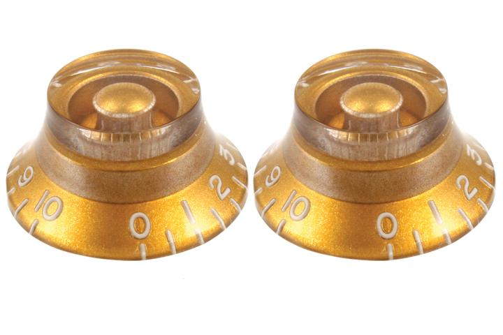 Allparts PK-0140-032 SET OF 2 VINTAGE-STYLE BELL KNOBS Gold