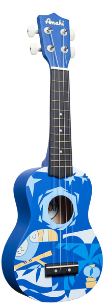 Amahi DDUK2 Amahi Blue Bird Ukulele, Soprano