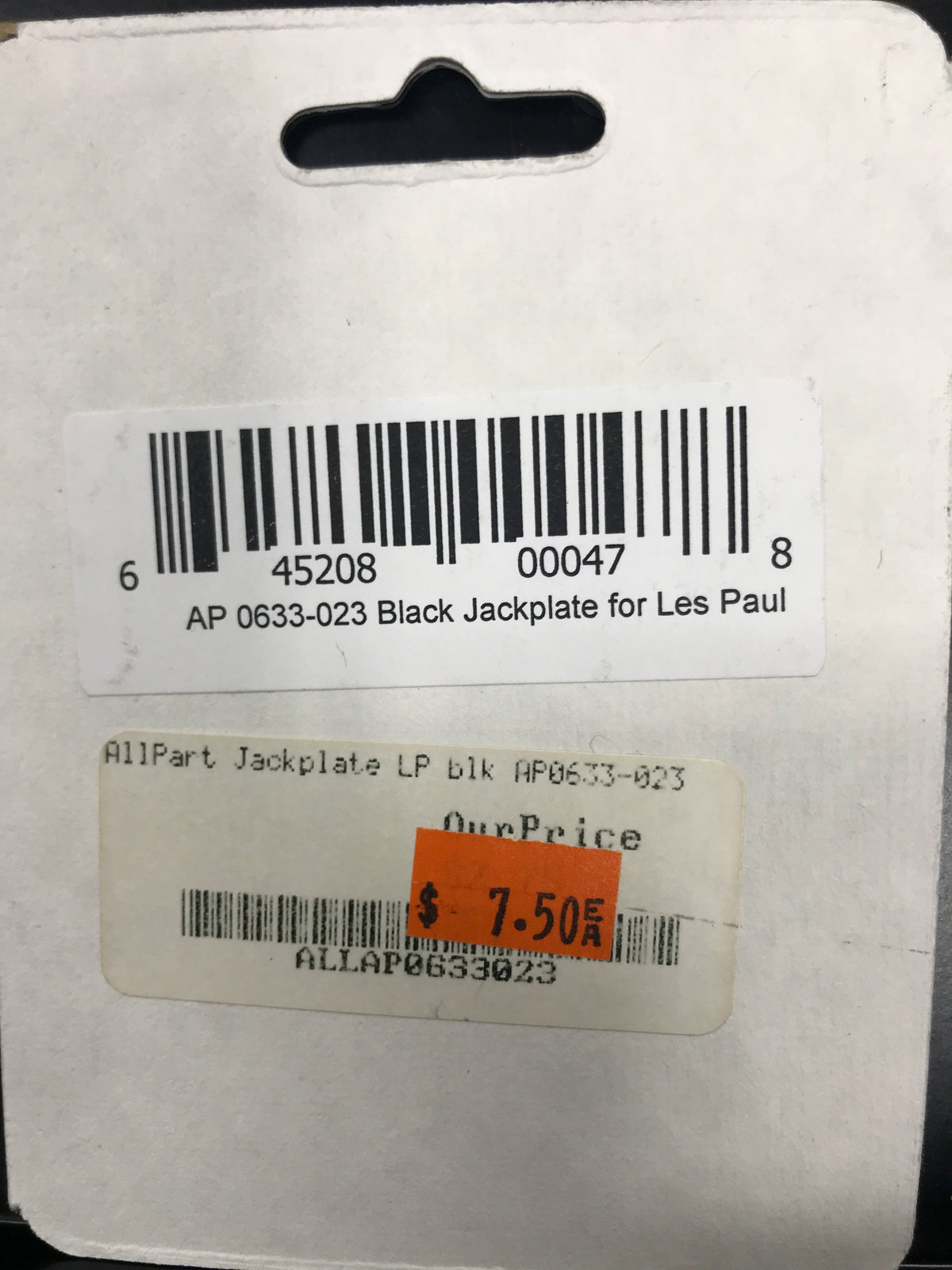 Allparts AP-0633-023 SQUARE JACKPLATE FOR LES PAUL Black