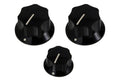 Allparts PK-0174-023  SET OF 3 KNOBS FOR JAZZ BASS® Black