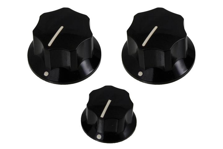 Allparts PK-0174-023  SET OF 3 KNOBS FOR JAZZ BASS® Black