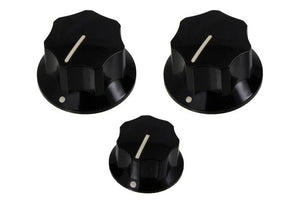 Allparts PK-0174-023  SET OF 3 KNOBS FOR JAZZ BASS® Black