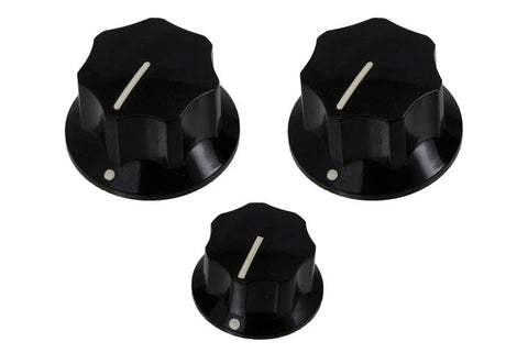 Allparts PK-0174-023  SET OF 3 KNOBS FOR JAZZ BASS® Black