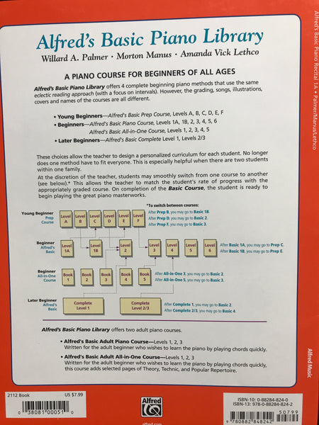 Alfred's Basic Piano Library Recital Book Level 1A