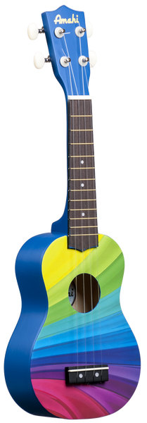 Amahi DDUK10 Rainbow Wave Ukulele, Soprano
