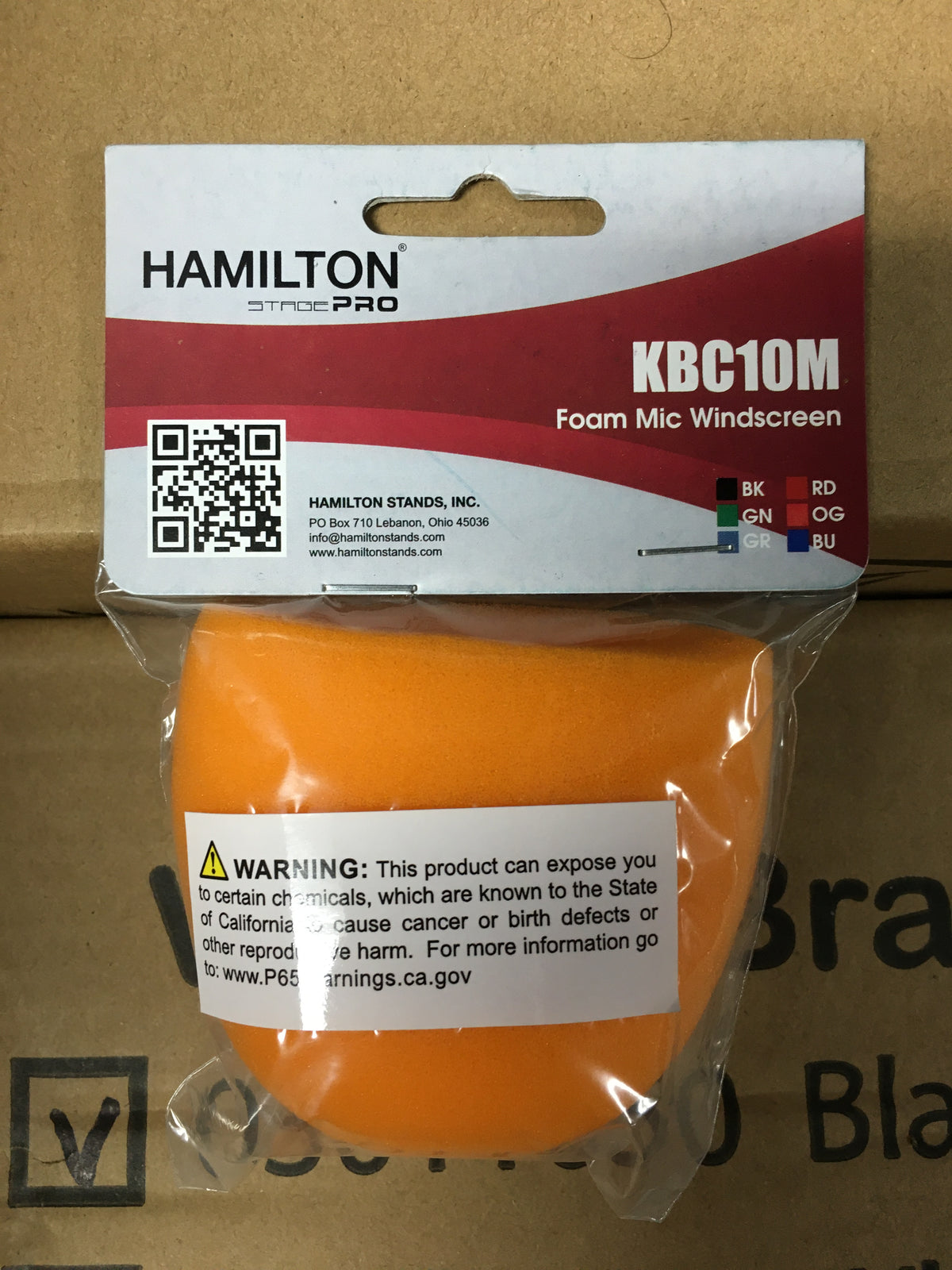Hamilton KBC10M-OG Orange Foam Microphone Windscreen