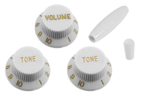 Allparts PK-0178-025 COMPLETE KNOB SET FOR STRATOCASTER® White