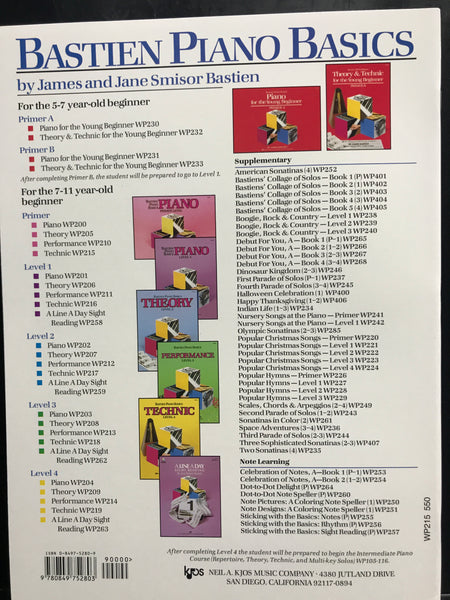 Bastien Piano Basics Technic Primer Level