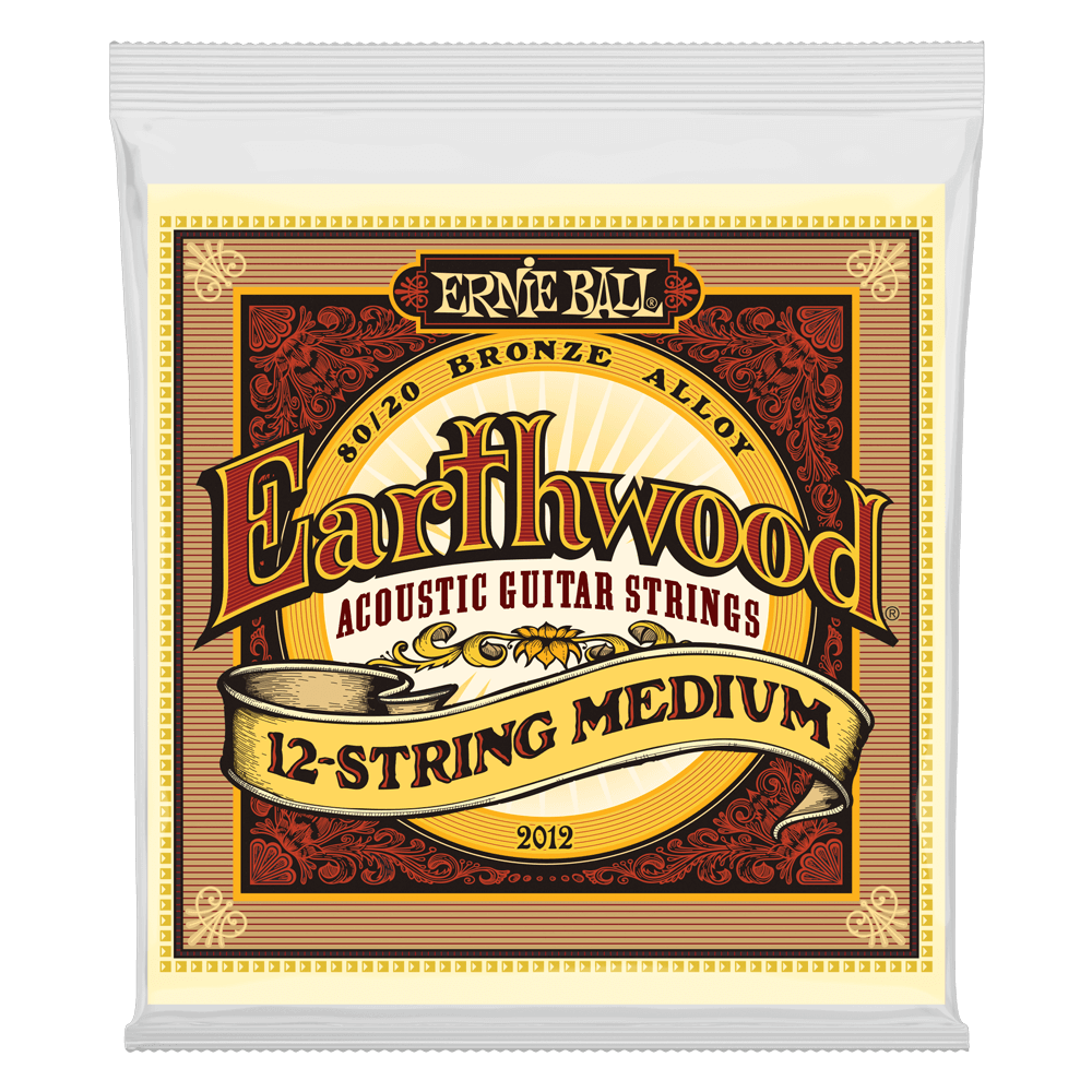 Ernie Ball 2012 Earthwood 80/20 12-String Medium Acoustic Guitar Strings, .011/.011 - .052/.028