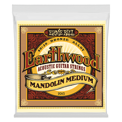 Ernie Ball 2065 Earthwood 80/20 Bronze Medium Mandolin Strings w/ Loop End (10-36)