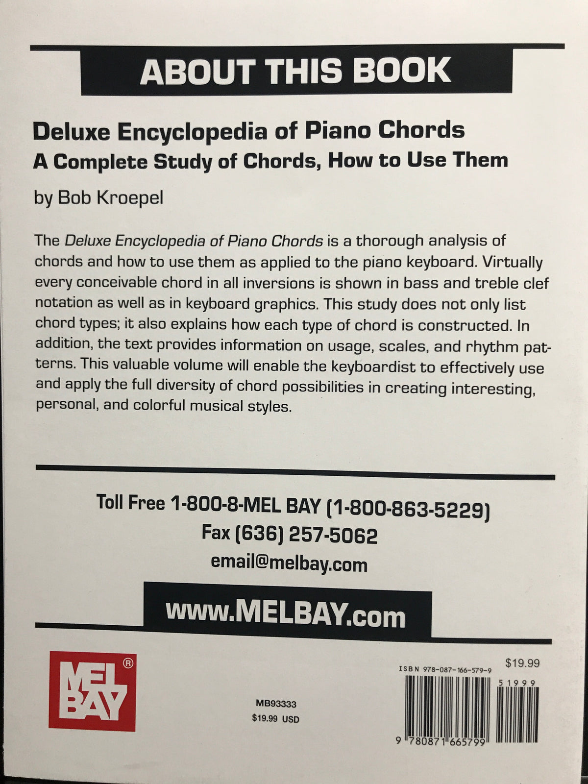 Mel Bay Deluxe Encyclopedia of Piano Chords