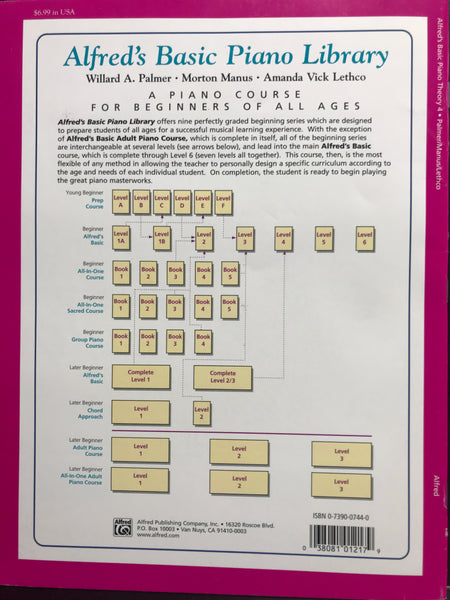 Alfred's Basic Piano Library Theory Book Level 4