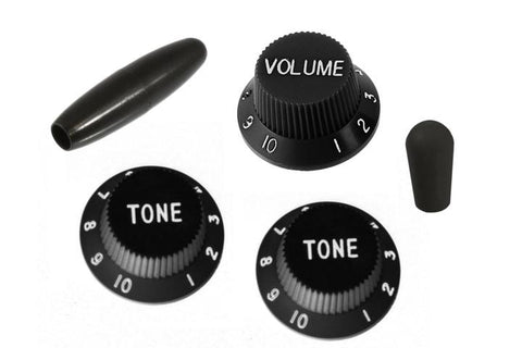 Allparts PK-0178-023 COMPLETE KNOB SET FOR STRATOCASTER® Black