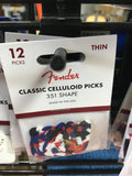 Fender 351TCPP Thin Confetti 12 pack Classic Celluloid Guitar Picks