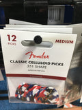 Fender Classic Celluloid 351 12 Pick Pack Medium Confetti