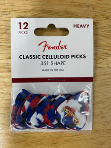 Fender 351HCPP Heavy Confetti 12 pack Classic Celluloid Guitar Picks