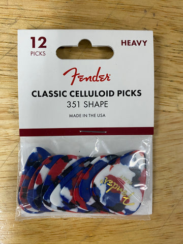 Fender 351HCPP Heavy Confetti 12 pack Classic Celluloid Guitar Picks