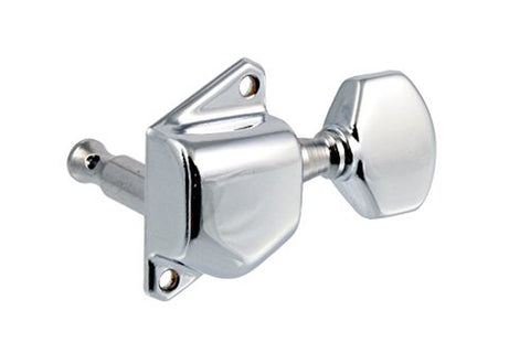 Allparts TK-7559-010 ECONOMY DIAGONAL MOUNT 6-IN-LINE KEYS Chrome