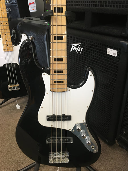 Austin AJB300 Double Cutaway 4 String Bass Black