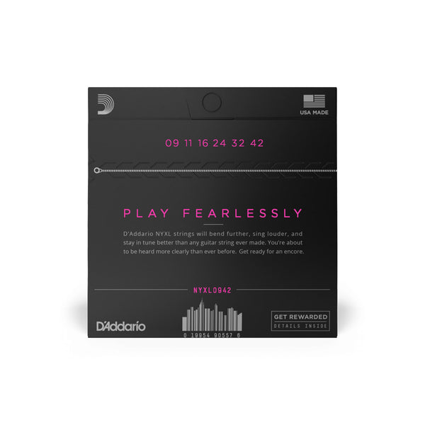 D'Addario NYXL0942 Nickel Wound Electric Guitar Strings, Super Light Gauge 09-42