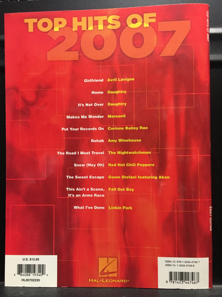 Top Hits of 2007 Easy Guitar
