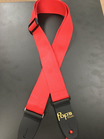 M8POLY-RED Pop's Logo Strap