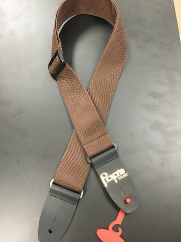 M8POLY-BROWN Pop's Logo Strap